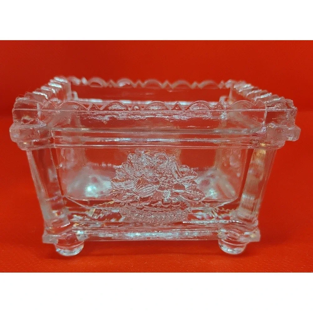 Antique New England NE Glass Company Boston Lacy Salt Dip Cellar 1820-1850s Flaw